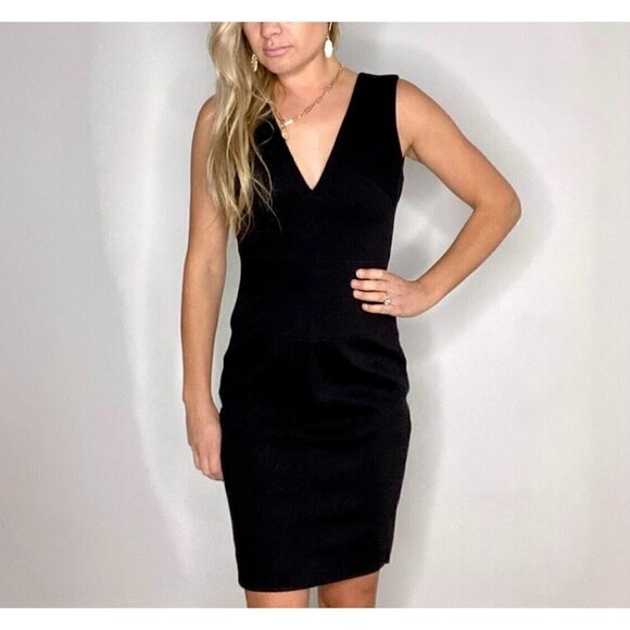 Robert Rodriguz Sz 8 V-Neck Surplice Sheath m Stretch Pencil Dress - Picture 1 of 14